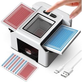 Mélangeur De Cartes Automatique Rechargeable Usb,Automatique/Manuel 2 Modes,1-2 Ponts Melangeur De Carte Pour Jeu De Cartes/Uno/Poker/Texas Hold'em/Blackjack