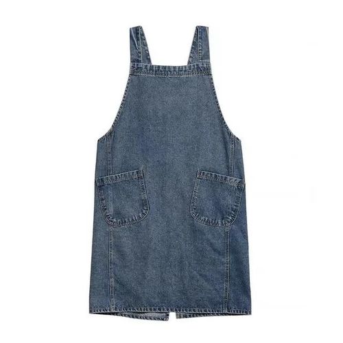 Robe Coréenne En Denim Pour Femmes,Tablier En Tissu De Coton,Pour Jardin,Cuisine,Cuisson,Accessoires De Nettoyage Ménager.A.