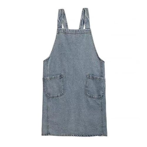Robe Coréenne En Denim Pour Femmes,Tablier En Tissu De Coton,Pour Jardin,Cuisine,Cuisson,Accessoires De Nettoyage Ménager.B.