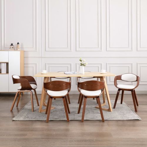 Vidaxl Chaises De Salle À Manger 6 Pcs Bois Courbé Et Similicuir