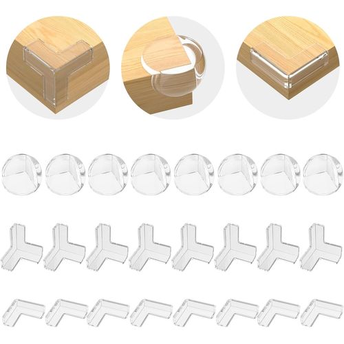 Protection Coin De Table Bébé,24 Pcs,3 Formes Transparent,Protection Angle Meuble,Sécurité Enfant