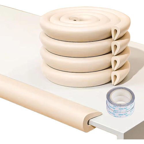 4 Mètres Protection Des Bords En Forme De U En Verre Pour Table Basse-Protection De Pare-Chocs De Sécurité Pour Bébé-Protection Des Coins Pour Enfants-Convient Pour Meubles,Bureaux (Beige)