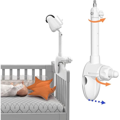 Support Pour Babyphone Vava-Réglable À 360 °-Stable Et Durable-Spécialement Conçu Pour Les Lits De Bébé-Pas D'installation De Perçage