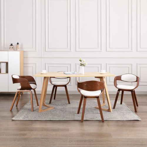 Vidaxl Chaises De Salle À Manger 4 Pcs Bois Courbé Et Similicuir