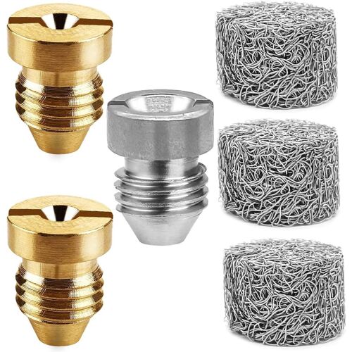 MEVRONISSHOP-Lot de 3 buses d'orifice de canon à mousse de 1,1 mm + 3 pièces de machine à mousse 3000 psi buse à filetage universel et filtre en maille plus épaisse pour nettoyeur haute pression de l