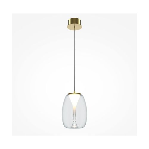 Suspension En Verre Transparent Et Aluminium Doré 20cm Splash - Maytoni