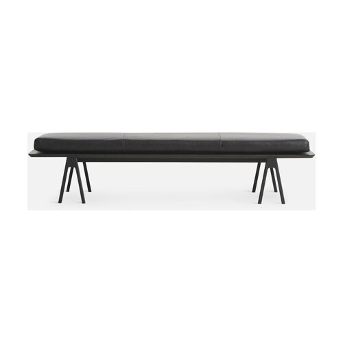 Banc en chêne noir et noir 190x76x41cm Level - Woud