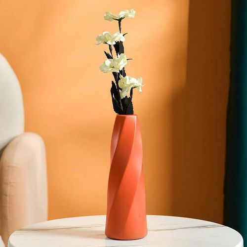 Vase Simple Décoratif Pour Salon,Arrangement De Fleurs,Table À Manger,Style De Luxe,Bouteille De Rangement De Fleurs Séchées Pour La Maison.Orange.