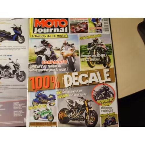 Moto Journal 1871 De 2009 Bmw Hp2 Sport,Yamaha R1,Kawasaki Zx12r Turbo Speed Monster,Bmw 1000 K1,Suzuki Rgv 250,Kawasaki Zxr 750 Stinger,Yamaha Xtz 750 Super Tenere,Yamaha Fzr 1000 Exup,