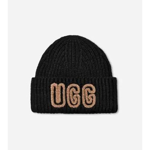 Ugg Bonnet Côtelé Épais In Black, Taille O/S, Mélange D'acrylique