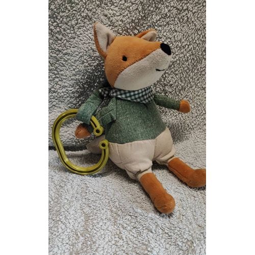 Doudou renard jellycat avec anneau