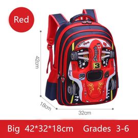 Sac à dos de voiture 3D léger et étanche,sac à dos préscolaire pour enfants de la maternelle,pour jeunes garçons et filles,Red-L