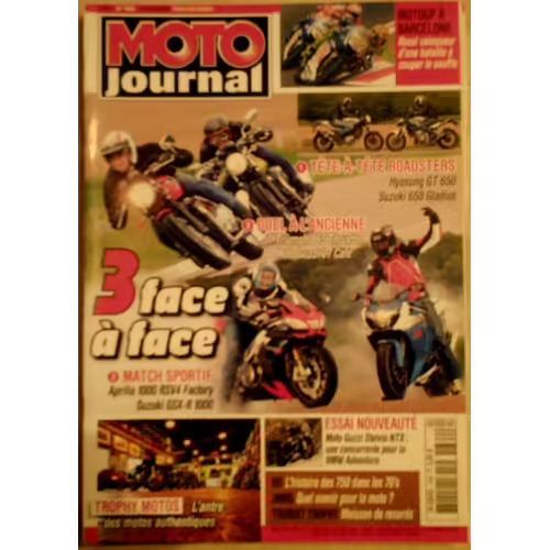 Moto Journal 1862 De 2009 ,Aprilia 1000 Rsv4 Factory,Suzuki Gsxr 1000,Moto Guzzi V7 Cafe Classic,Triumph 865 Thruxton,Hyosung Gt 650,Suzuki 650 Gladius,Burdet,