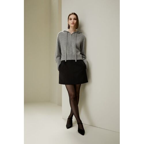 Lilysilk Sweat À Capuche Laine & Cachemire Zippé Femme Gris Clair Xl - Doux & Chaud