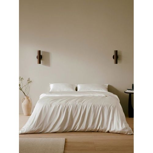 Lilysilk Housse De Couette Soie 19 Momme Sans Couture Blanc Naturel 140x200cm - Douce Et Durable
