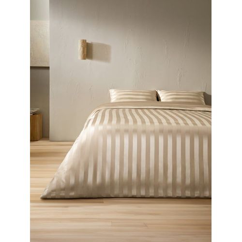 Lilysilk Housse De Couette Soie Champagne Tissage Jacquard, Design À Rayures 100% Soie Pure Bon Pour Le Sommeil, Hypoallergénique 140x200cm