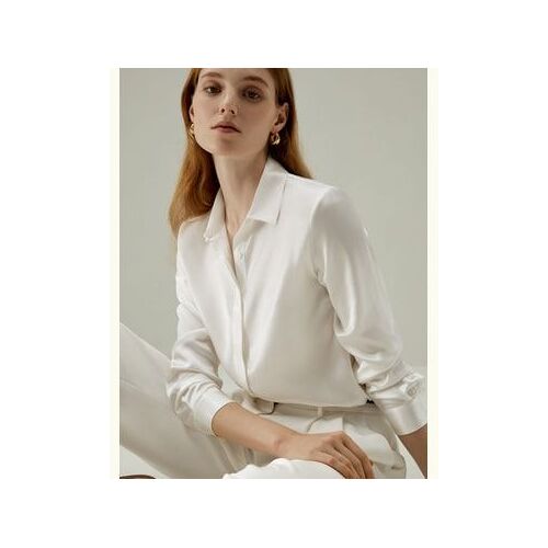 Lilysilk Chemisier En Soie Modèle Classique Soie Charmeuse Vêtements Pour Femmes Petites Léger Et Résistant Aux Rides Blanc Naturel Petite L