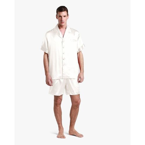 Lilysilk Pyjama Court Homme Soie Mûrier Blanc Naturel M Doux Et Luxueux