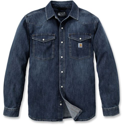 Carhartt Montana Relaxed Fit Denim Long-Sleeve Snap Front Chemise, Taille L Pour Hommes