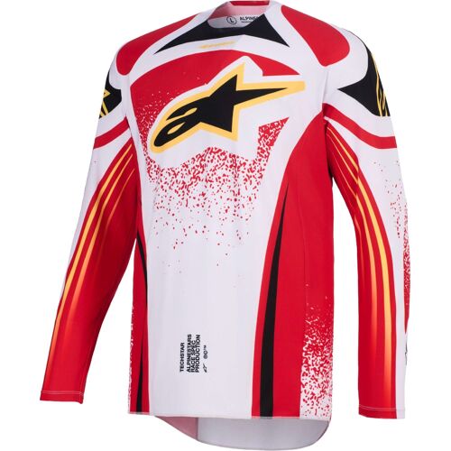 Alpinestars Techstar Nomur Maillot De Motocross, Gris-Rouge, Taille S Pour Hommes