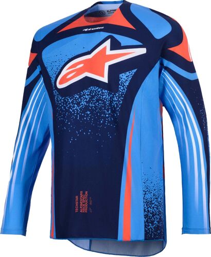 Alpinestars Techstar Nomur Maillot De Motocross, Bleu-Orange, Taille S Pour Hommes