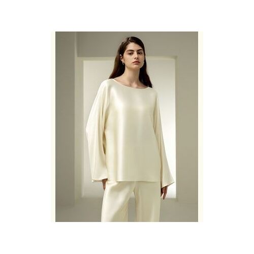 Lilysilk Chemise Longue En Soie Coupe Décontractée 100 % Soie Texture Luxueuse Les Essentiels De La Garde-Robe Lilyblanc Xs