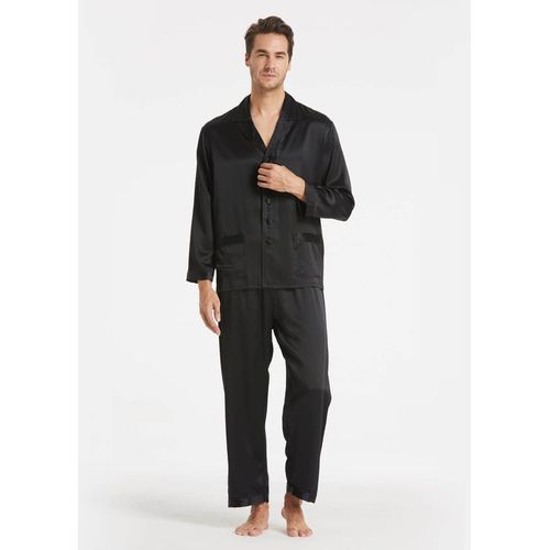 Lilysilk Pyjama Soie Homme Classique Noir L - Ensemble Nuit Luxe Et Confortable