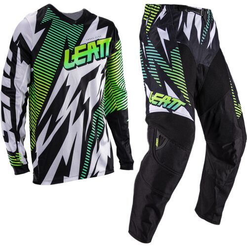 Leatt Moto Ride Kit 3.5 V26 Ensemble Maillot Et Pantalon De Motocross, Noir-Blanc-Vert, Taille Xl Pour Hommes