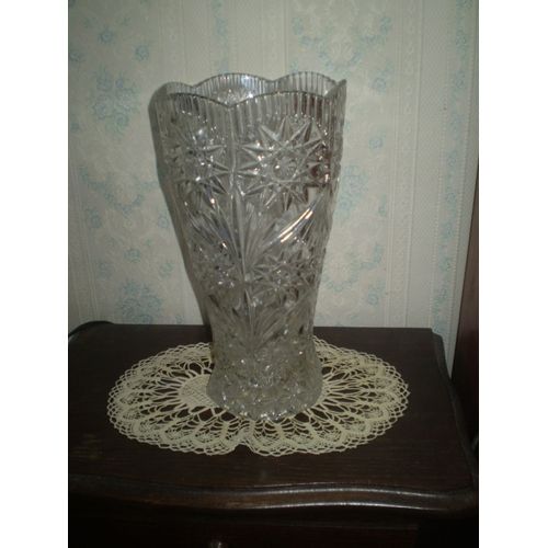 Grand VASE ancien CRISTAL d' ARQUES 31 cm
