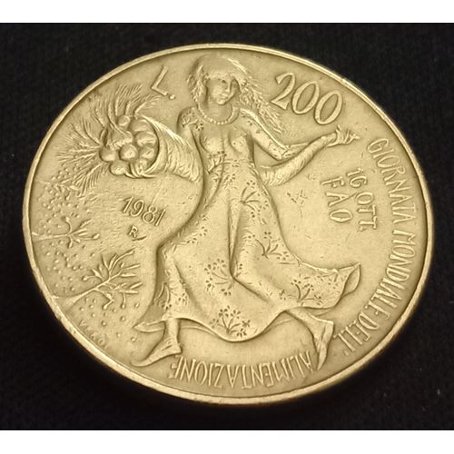 200 Lires 1981 Italie (Journee Mondiale De L Alimentation)