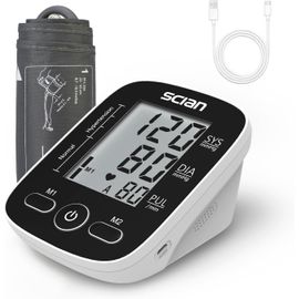 Tensiomètre Bras Pour Usage Domestique,Tensiomètre Automatique Avec Brassard Universel 22-42cm,Grand Écran Lcd,2 Utilisateurs 180 Mémoires,Câble Usb¿Noir¿