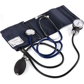 Tensiometre Bras Manuel Et Stéthoscope,Kit De Compteur Manuel,Brassard De Tensiomètre Pour Adultes,Adapté Aux Services D'urgence,Au Médecin,Au Cabinet (25,4-40,6 Cm,Noir)