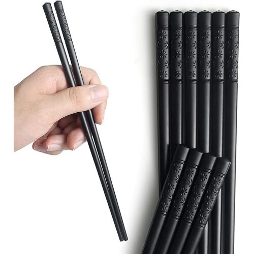 Kalanka-Lot De 5 Paires De Baguettes En Fibre De Verre Réutilisables En Alliage Japonais Antidérapant