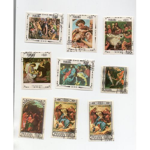Panama- Lot De 9 Timbres Oblitérés- Tableaux