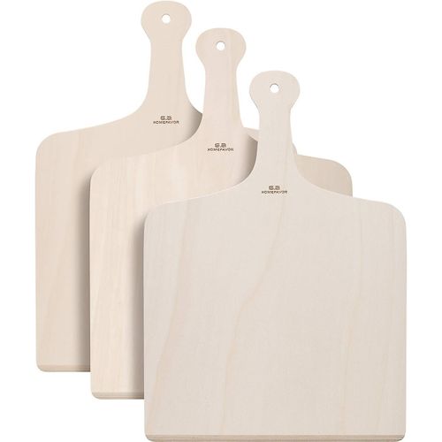 Pelle à Pizza en Bois, Set de 3 Pizza Paddle pour Transférer Pizzas Tartes Pain Gâteau Patisserie