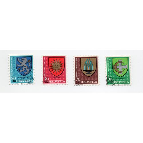 Suisse- Lot De 4 Timbres Oblitérés- Armoiries