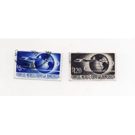 Mexique- Lot De 2 Timbres Oblitérés Poste Aérienne