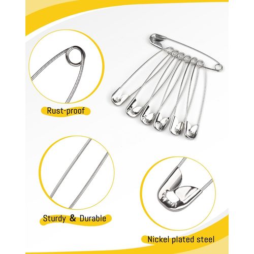 Tianyi-50 Epingles A Nourrice 45mm Grosse Petites Epingle De Surete - Pour Couture, Travaux Manuels, Couture Artisanale(Argenté)