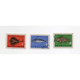 Bulgarie- Lot De 3 Timbres Oblitérés- Poissons