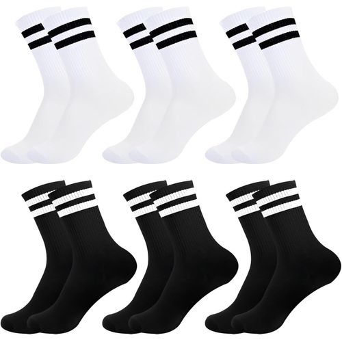 Asfasfq-6 Paires De Chaussettes De Sport Homme Femme,Tennis Chaussettes Blanches Hoires,Chaussette Coton Femme Et Homme Souple 38-42