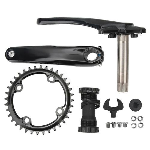 Pédalier Vtt 2025, 170 Mm, Manivelle Creuse Intégrée, Boîtier De Pédalier, 36 Dents Larges Et Étroites, Plateau Simple, Noir