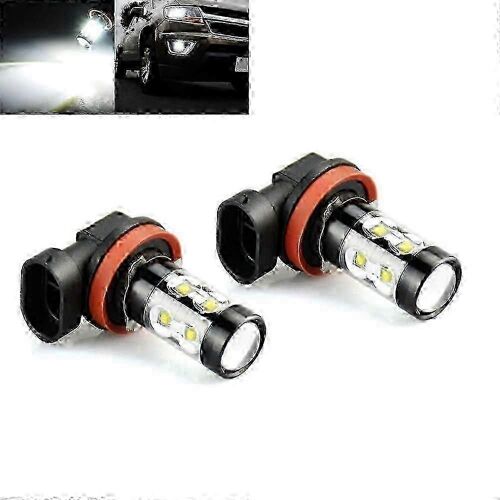 Ampoules De Phares À Led H11 - Feux De Route Et De Croisement Blancs 6 000 K (Lot De 2) - H11-50 W