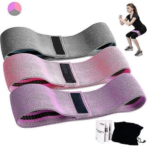 Bandes De Fitness Ensemble De Bandes De Fitness Pour Jambes Et Hanches En 3 Doublures Différentes Tissu Antidérapant Double Face Avec