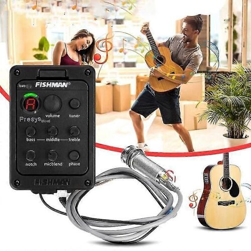 Fishman 4 Band 301 Eq Tuner Piezo Mic Presys Blend Préampli Micro Guitare Acoustique