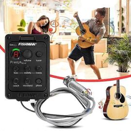 Fishman 4 Band 301 Eq Tuner Piezo Mic Presys Blend Préampli Micro Guitare Acoustique