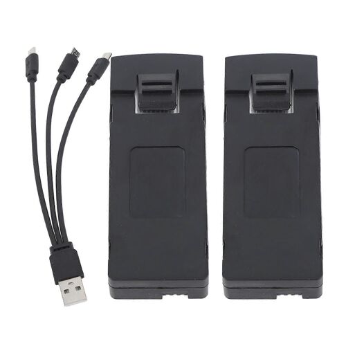 Lot de 2 batteries lithium-ion 3,7 V 2 600 mAh pour avion RC pliable de taille moyenne KY603, KY605 et K7, avec câble de charge