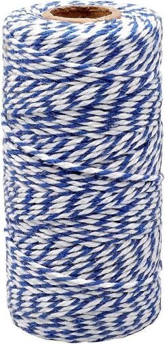 Ficelle de Noël de 100 m et corde en coton de 2 mm pour emballage cadeau, bricolage, cuisine, boucherie, décoration