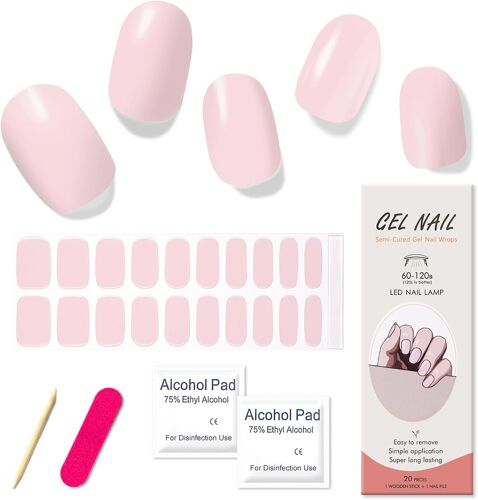 Autocollant Ongle Gel Uv Semi Durci, 20pcs Paillettes Auto-Adhésifs Autocollant French Manucure, Durable Gel Pad Ongles Vernis Autocollant Pour Femme & Fille Nail Art - Battement De Coeur 