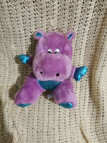Peluche Hippopotame Dragon Violet Bleu Brillant Pyragric
