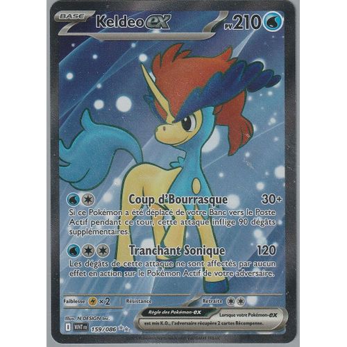 Carte Pokémon - Keldeo Ex - 159/086 - Secrète Rare Full Art - Ev10,5 Flamme Blanche